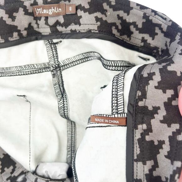 J. McLaughlin Black Gray Houndstooth Pants Sz 8 - Picture 3 of 5